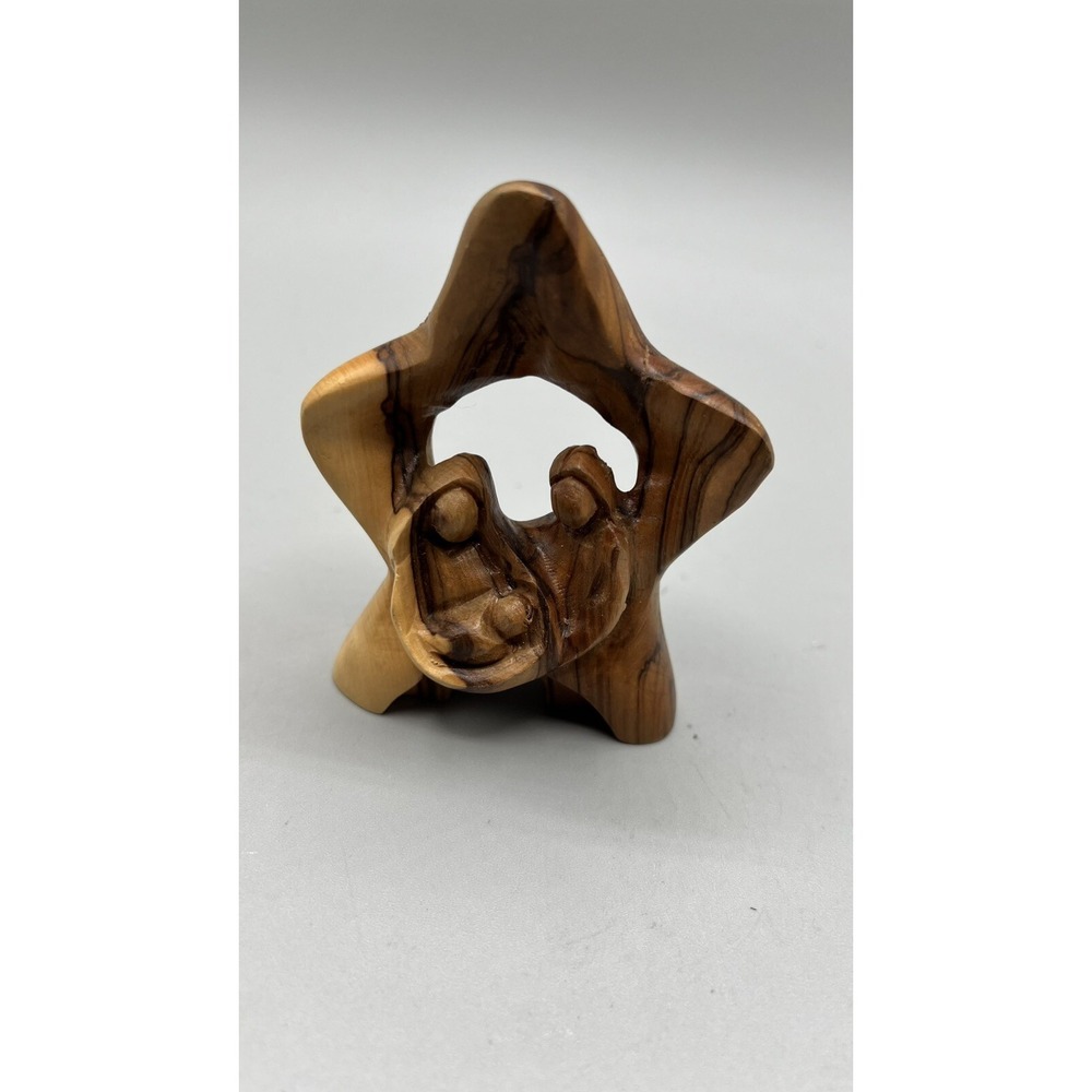 Holy Family Star Olive Wood Hand Carved Figurine Nativity Scene Holy Land 2016